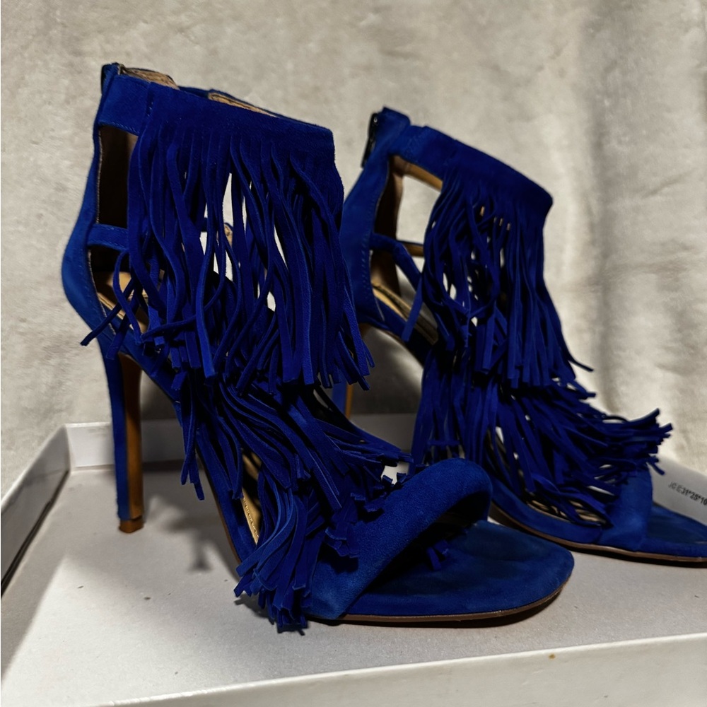 Steve Madden Royal Blue Fringe Heels
